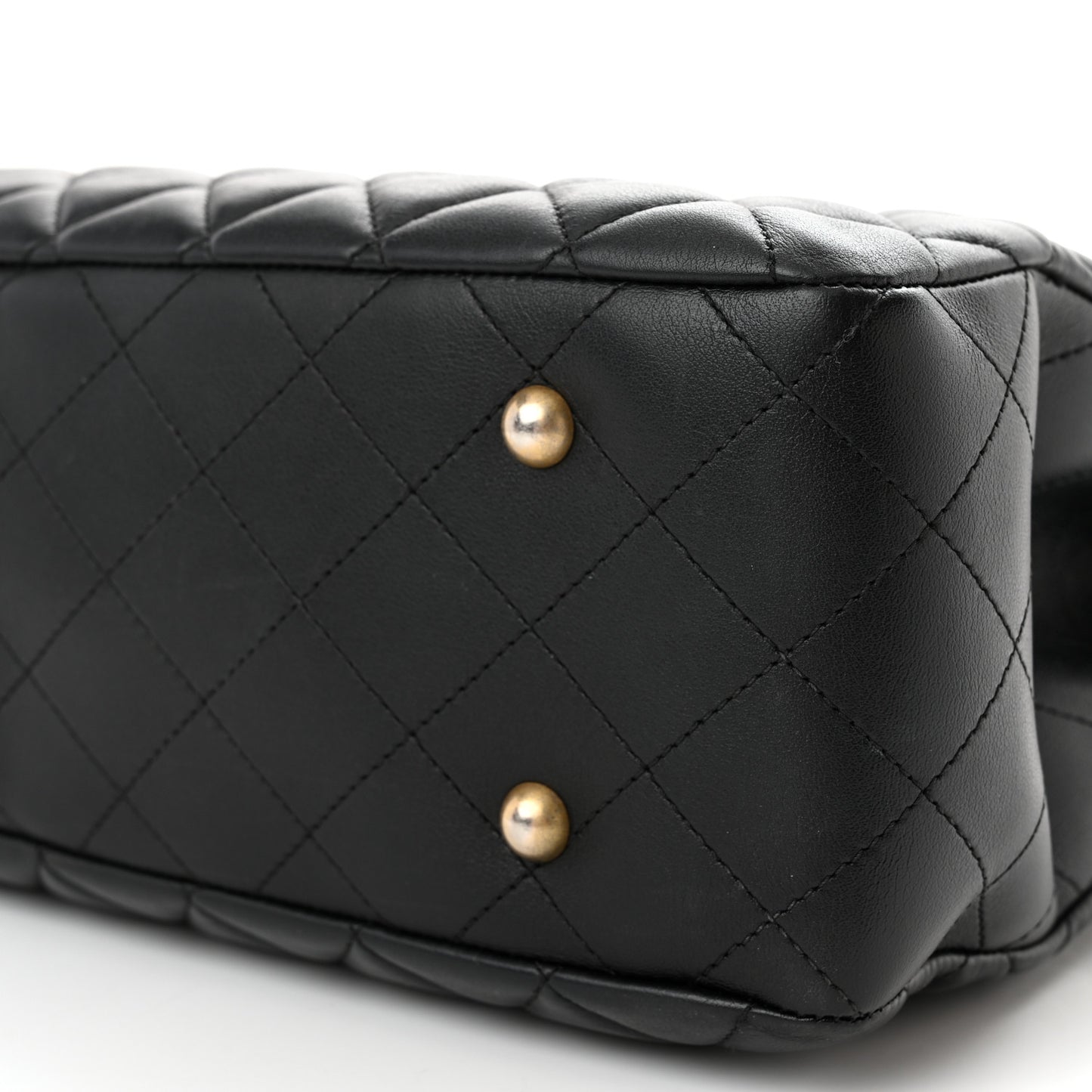 Calfskin Quilted Large Classic Shopping Tote Black