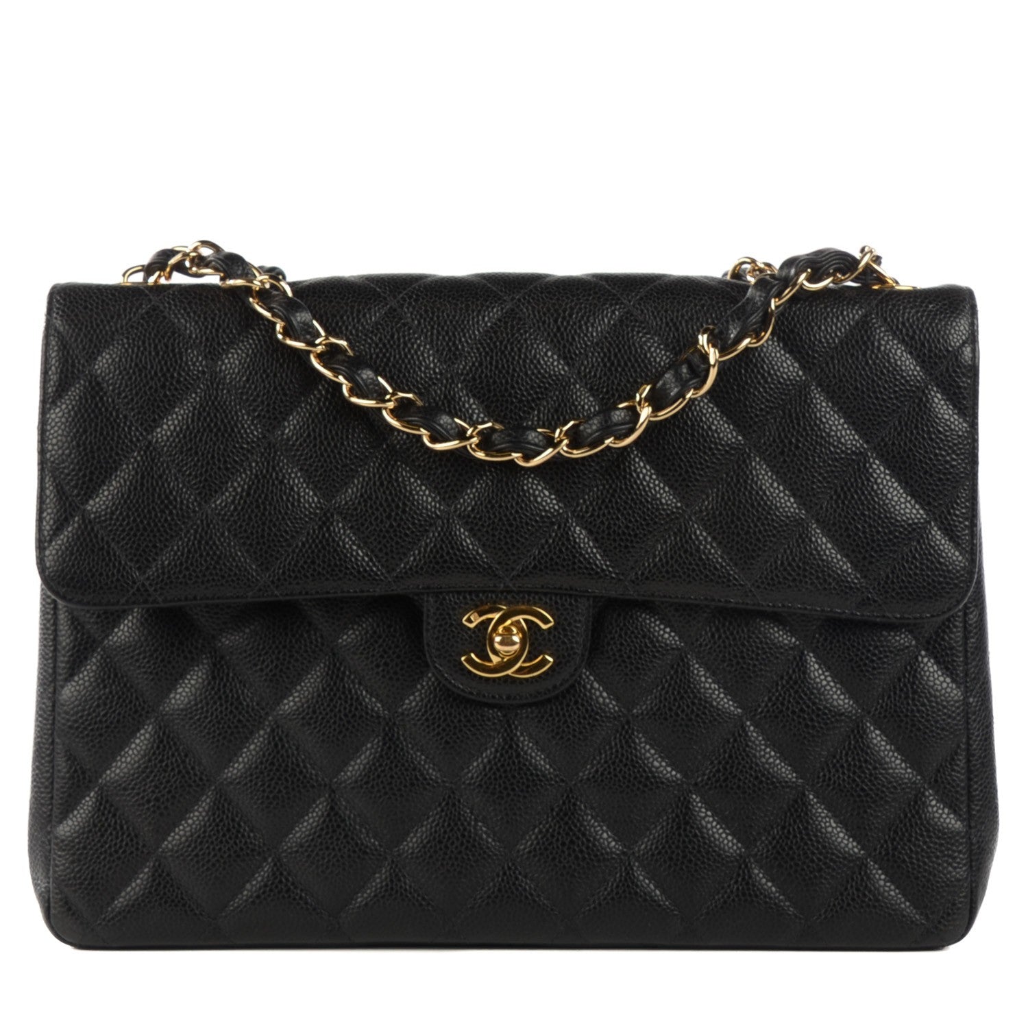 Chanel Caviar Quilted Jumbo Single Flap Black 1 of 9