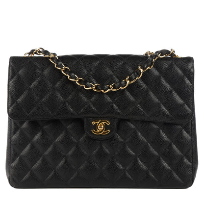 Chanel Caviar Quilted Jumbo Single Flap Black 1 of 9