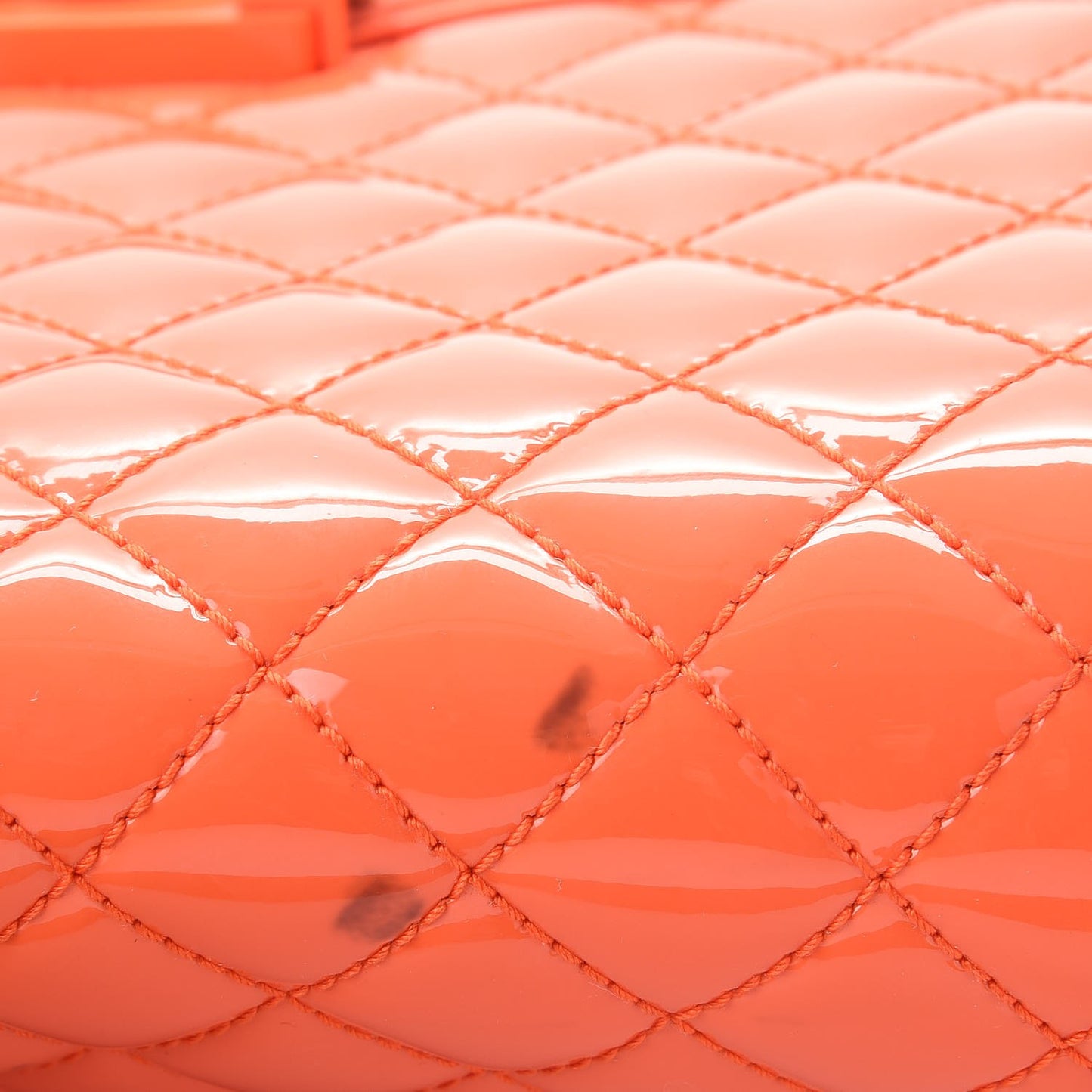 Patent Quilted Medium Plexiglass Boy Flap Orange
