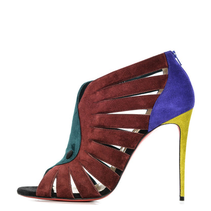 Christian Louboutin Suede Toot Mignonne 100 Cutout Heels 40.5 Multi 1 of 8