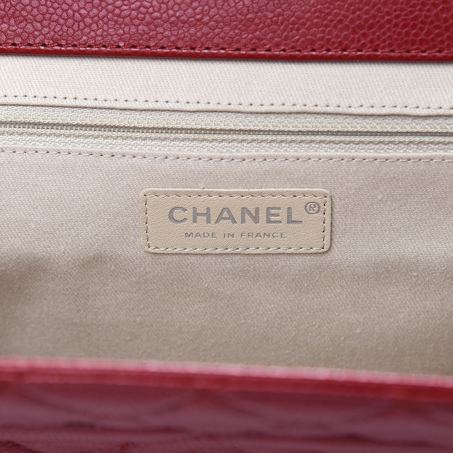 Caviar Quilted Large CC Clutch Red