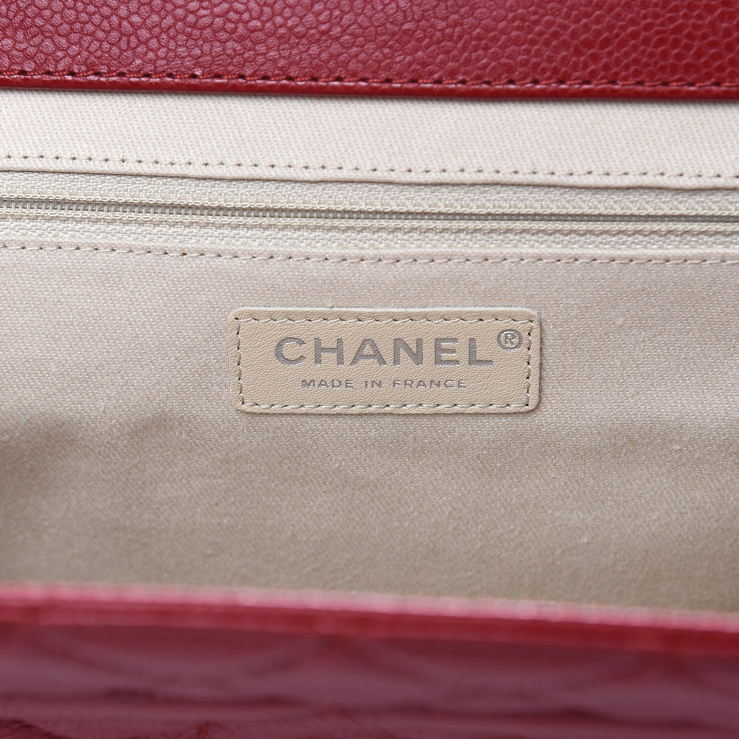 Chanel Caviar Quilted Large CC Clutch Red 6 of 13