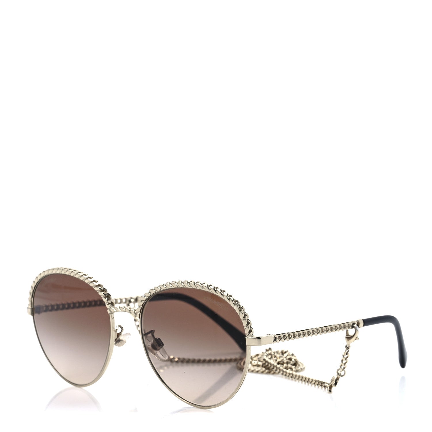 Chanel Chain Pantos Sunglasses 4242 Gold Brown 1 of 8