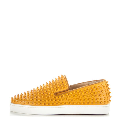 Christian Louboutin Mens Calfskin Spikes Roller Boat Flat 41 Full Moon 1 of 7