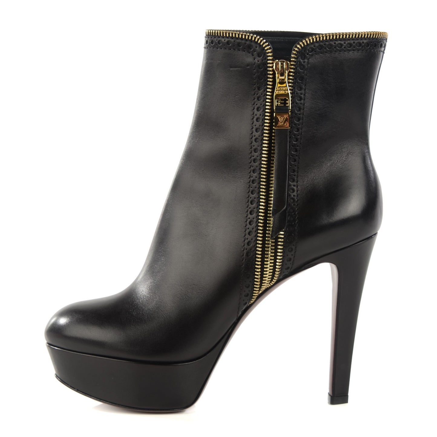 Calfskin Tomboy Platform Booties 39.5 Black