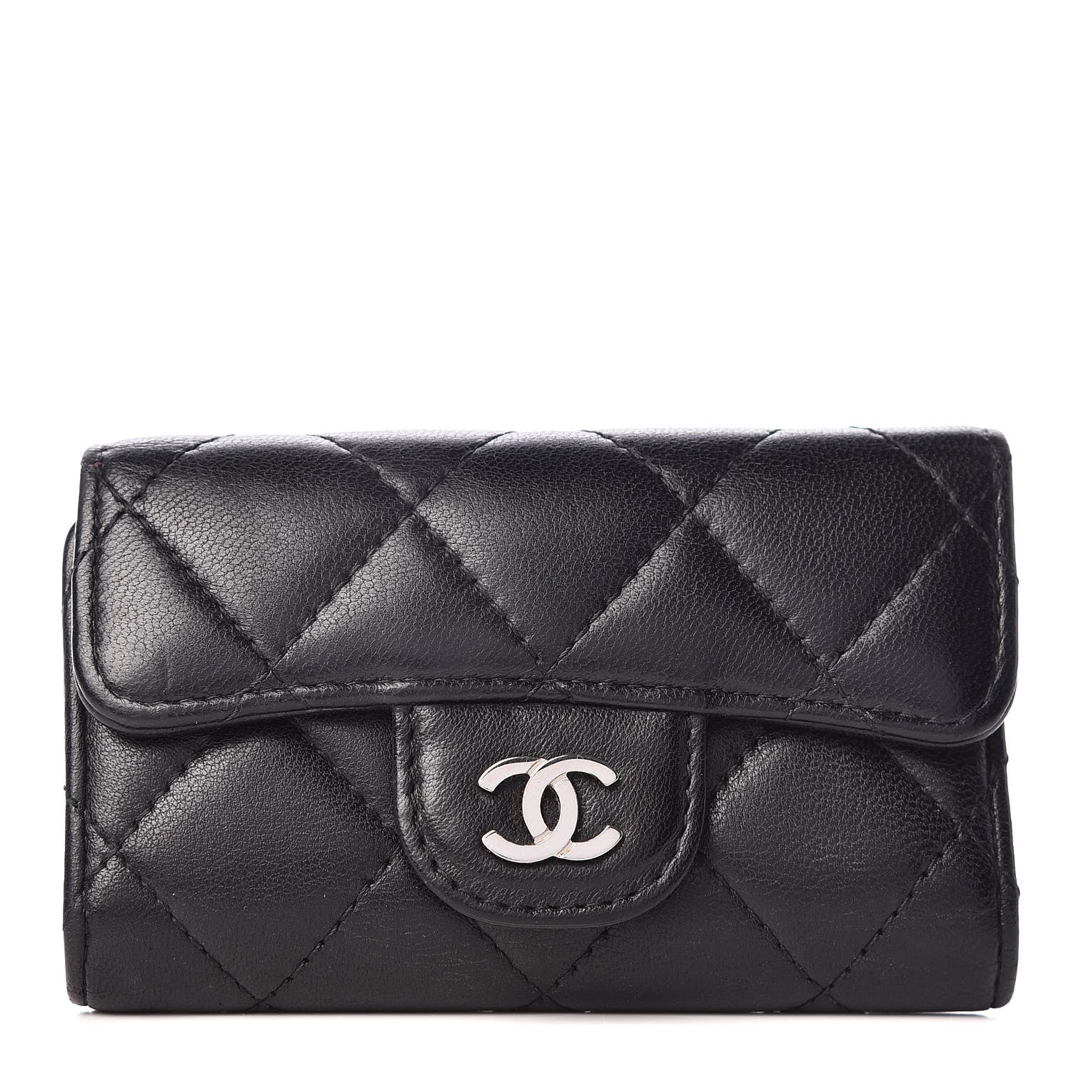 Chanel Lambskin Quilted 6 Key Holder Black 1 of 10