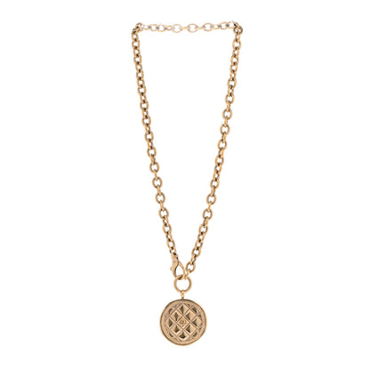 Chanel Quilted CC Pendant Chain Necklace Light Gold 3 of 5