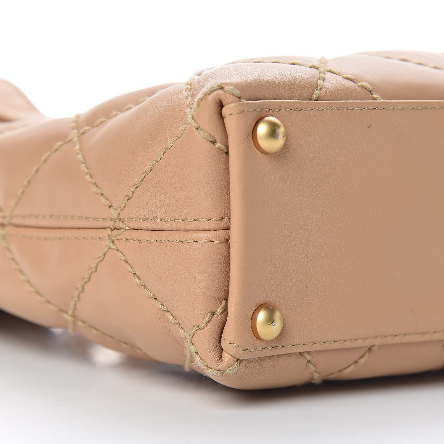 Chanel Calfskin Quilted Surpique Stitch Small Tote Beige 8 of 10