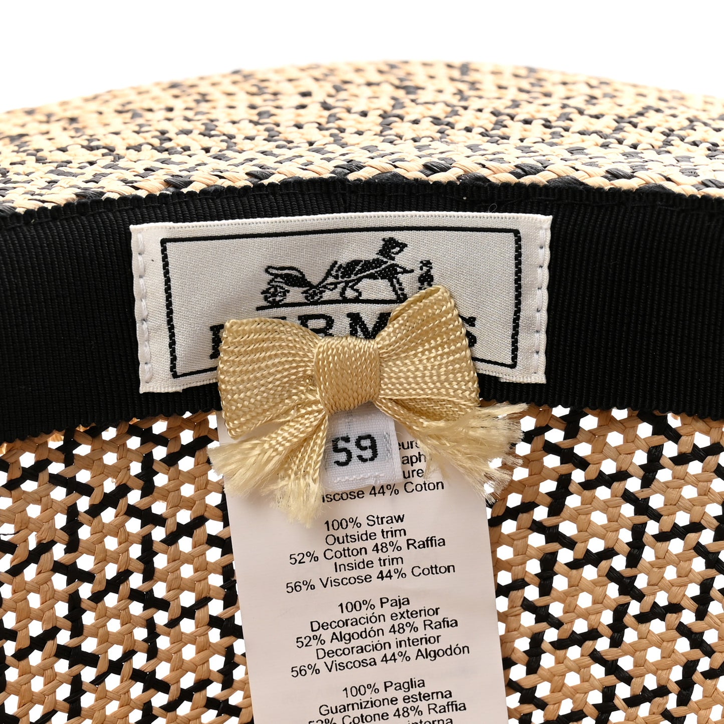 Chapeau Femme Etna Panama Hat 59 Naturel Black