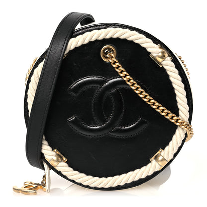 Chanel Crumpled Calfskin Cotton Small En Vogue Round Bag Black 1 of 13