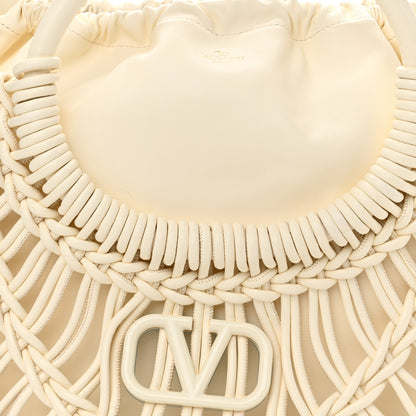 Valentino Garavani Lambskin Vlogo Macrame Tote Ivory 7 of 10