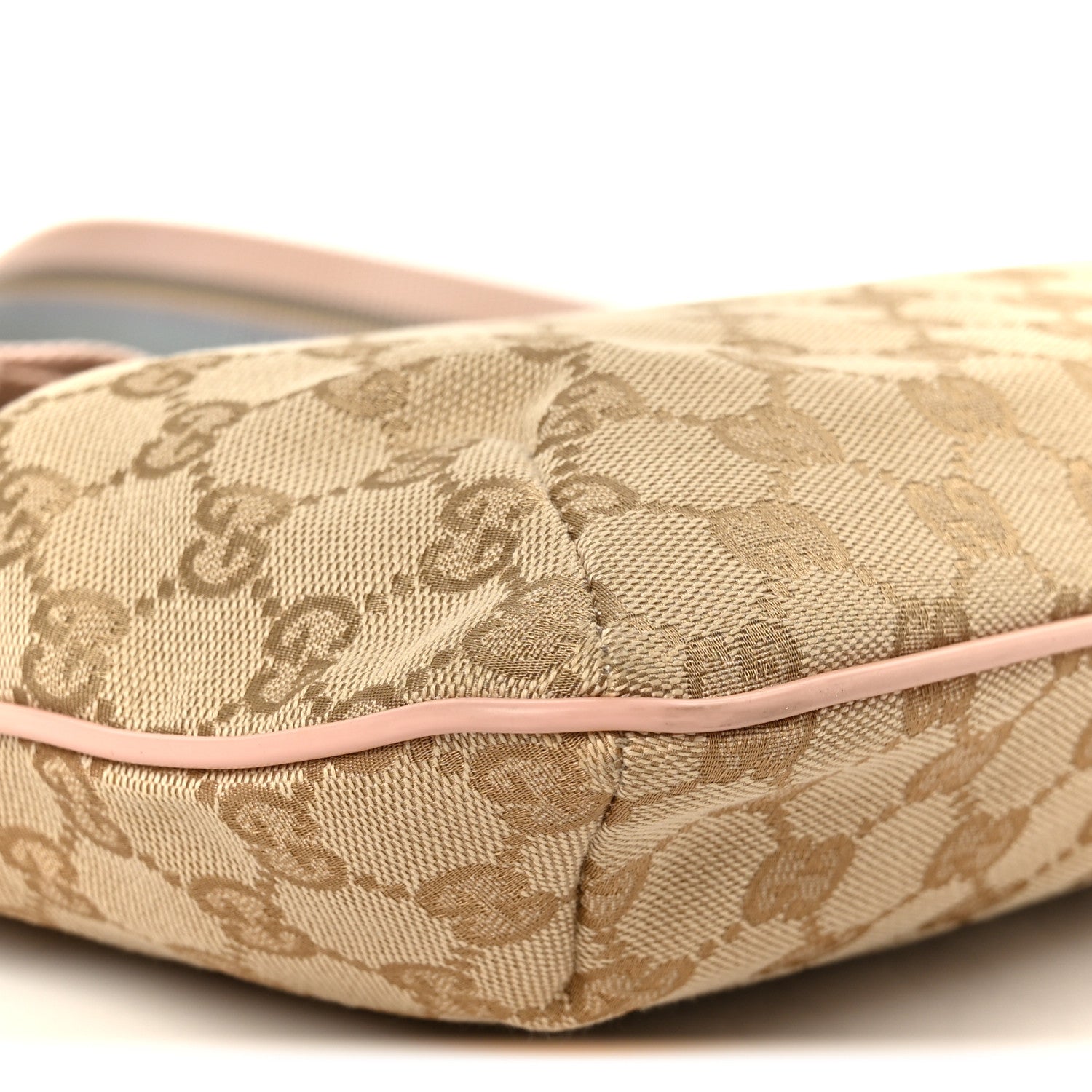 Gucci Monogram Web Small Flat Messenger Crossbody Pink Blue 10 of 11