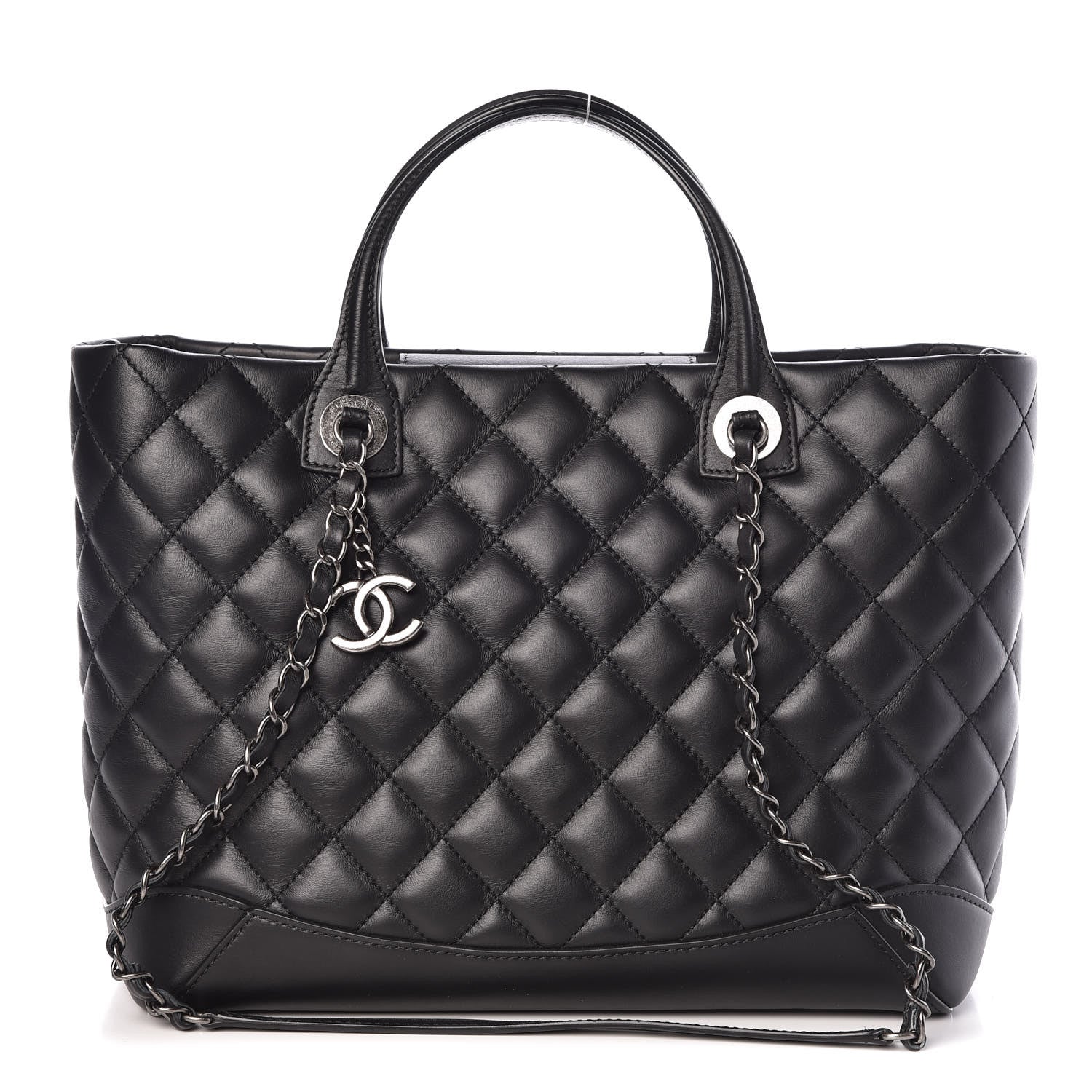 Chanel Calfskin Quilted Small Easy Shopping Tote Black 1 of 7
