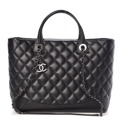 Chanel Calfskin Quilted Small Easy Shopping Tote Black 1 of 7
