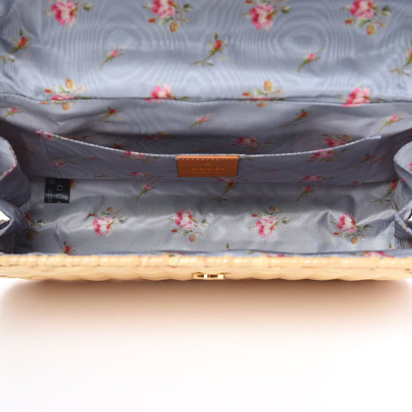 Glazed Wicker Small Cestino Shoulder Bag Natural