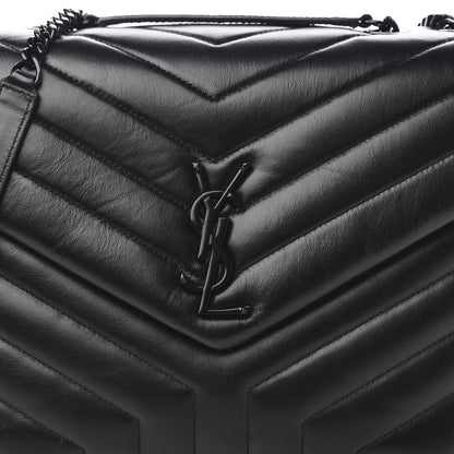 Saint Laurent Calfskin Y Quilted Monogram Medium Loulou Chain Satchel Black 9 of 9