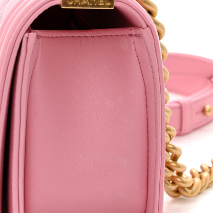Chanel Lambskin Quilted Small Boy Flap Pink 11 of 12