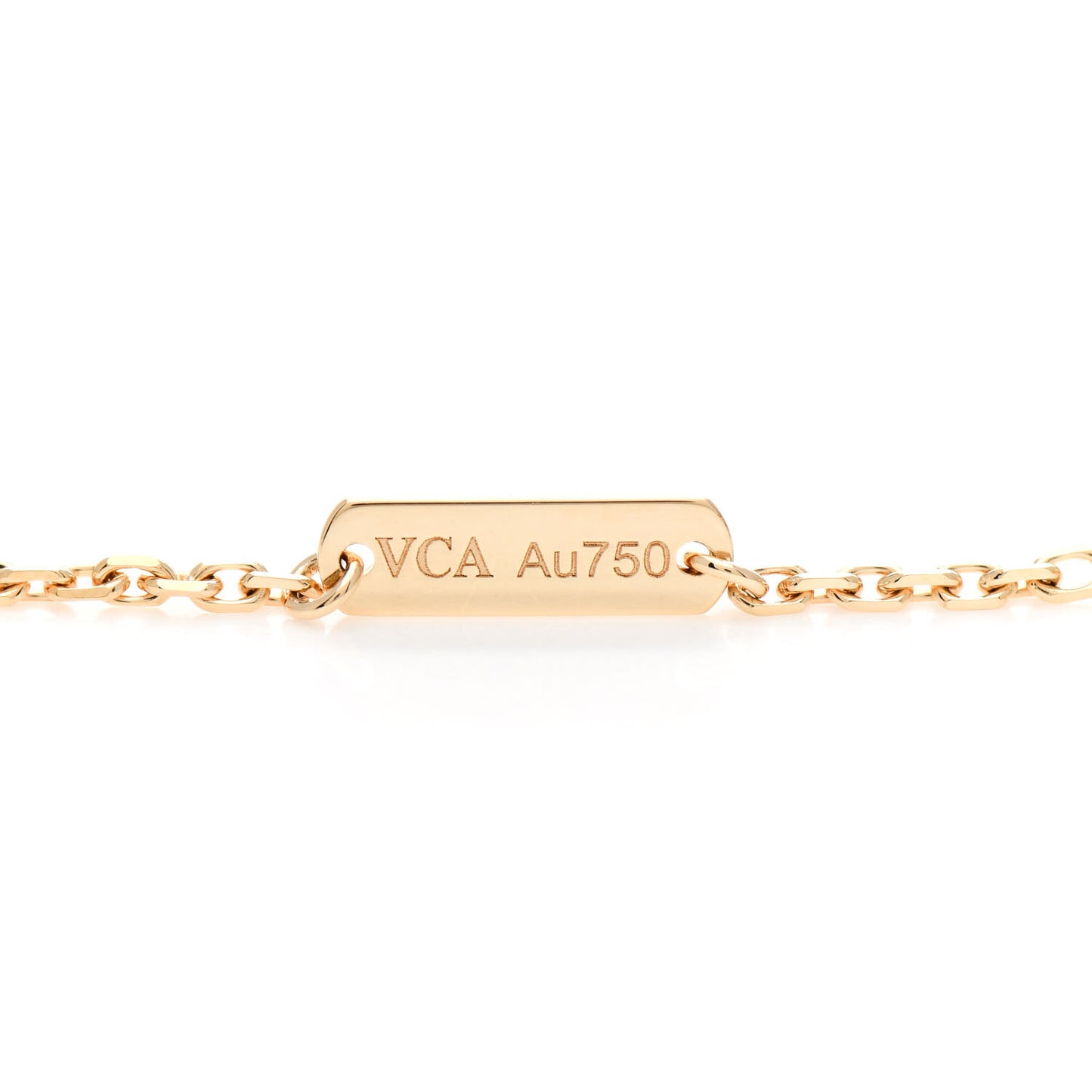 18K Yellow Gold Mother of Pearl Vintage Alhambra Pendant Necklace