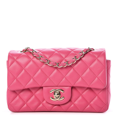 Chanel Lambskin Quilted Mini Rectangular Flap Dark Pink 1 of 11