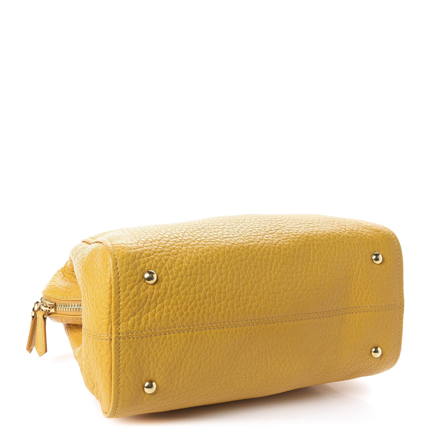 Fendi Pebbled Calfskin Small Chameleon Tote Yellow 4 of 10