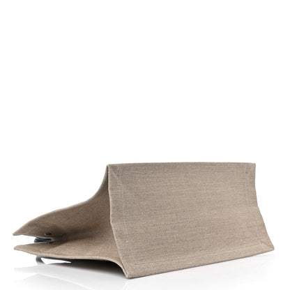 Saint Laurent Linen Calfskin Small Rive Gauche Tote Greggio Natural 4 of 10