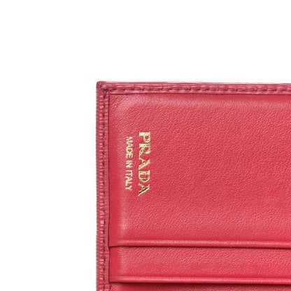 Prada Vitello Move Tri-Fold Compact Wallet Peonia 6 of 7