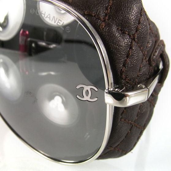 Chanel Lambskin Aviator Sunglasses 4192Q Brown 5 of 7