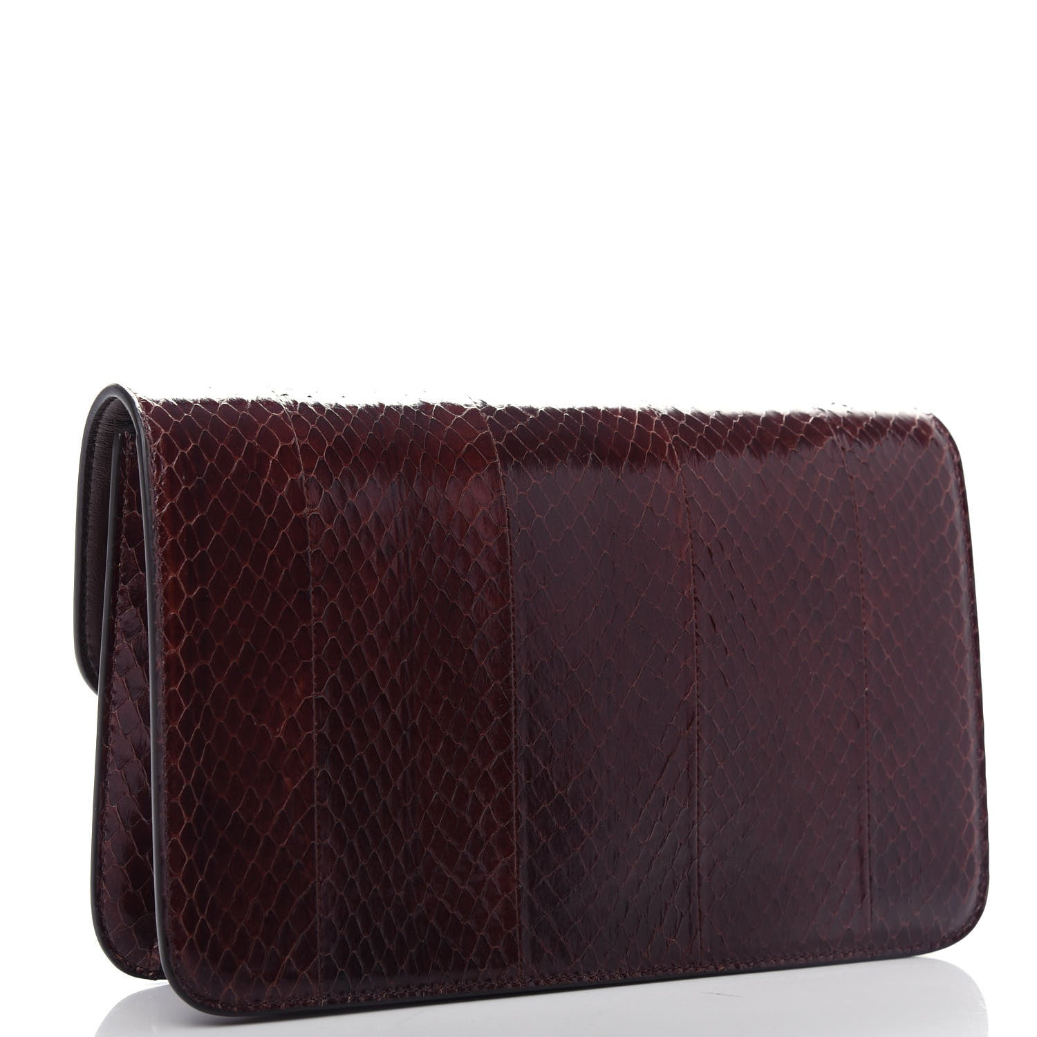 Celine Snakeskin Triomphe Clutch Brown 3 of 9
