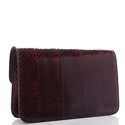 Celine Snakeskin Triomphe Clutch Brown 3 of 9