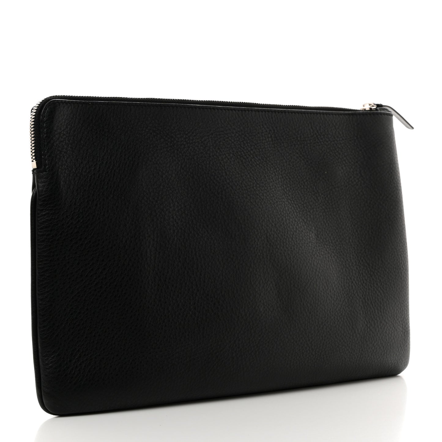 Calfskin Logo Medium Everyday Pouch Black