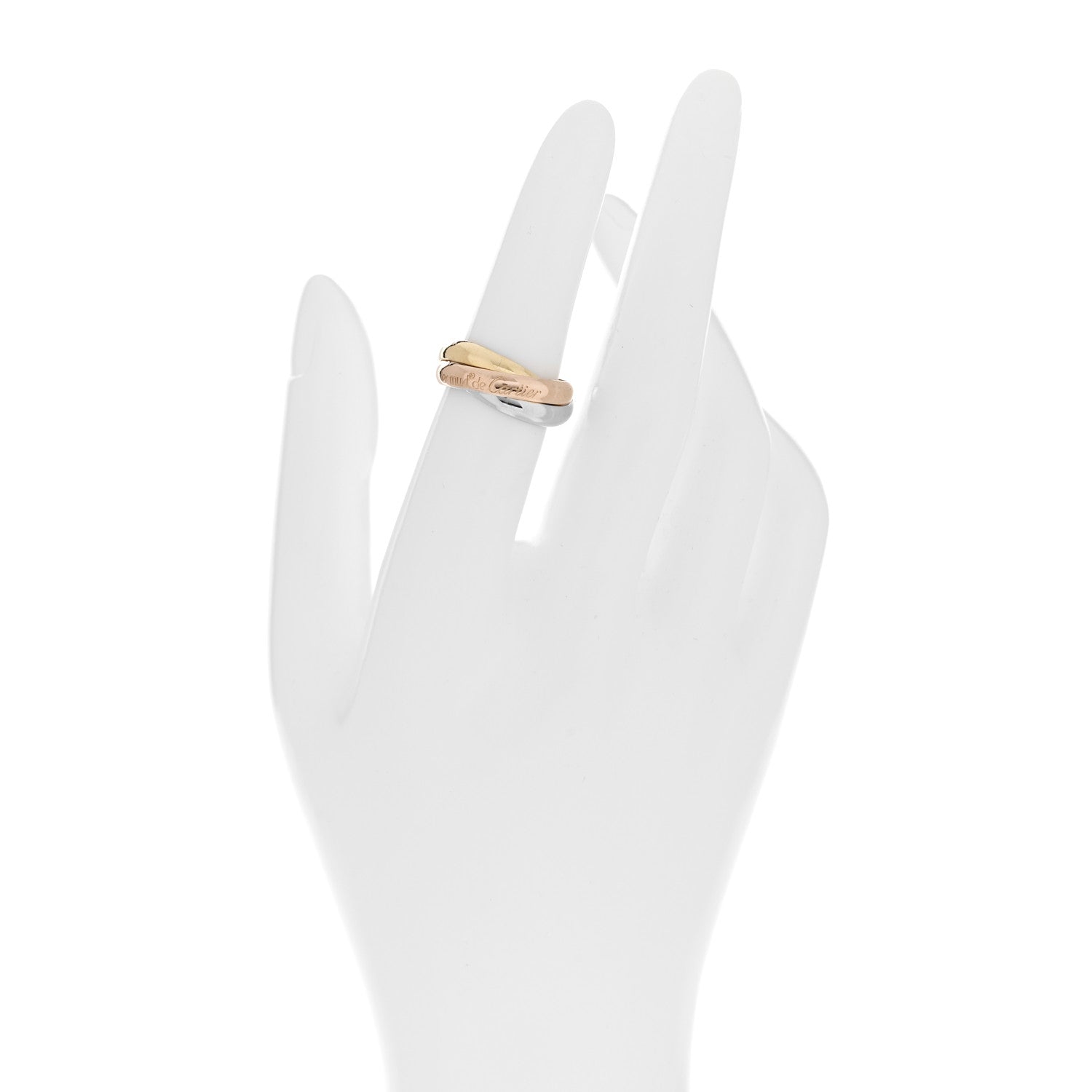 Cartier 18K Pink Yellow White Gold Classic Les Must De Cartier Trinity Ring 54 6.75 2 of 5