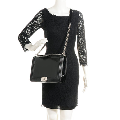 Chanel Glazed Calfskin Large Boy Flap Black 2 of 8