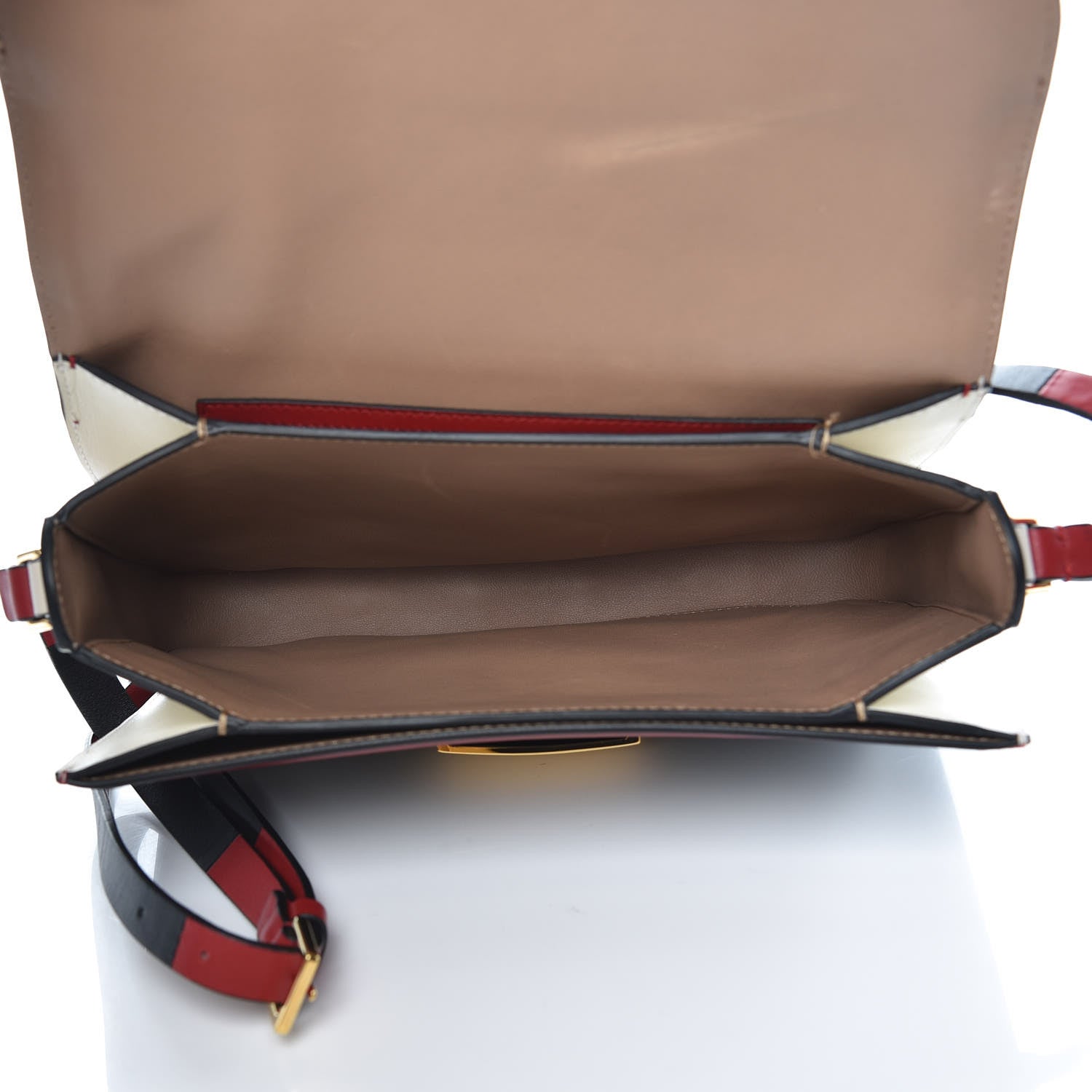 Valentino Garavani Calfskin Rivet Colorblock Shoulder Bag Black Red 5 of 11