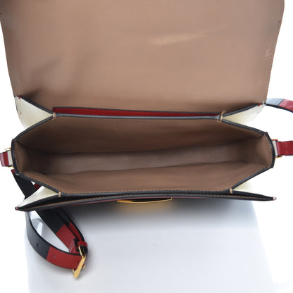 Valentino Garavani Calfskin Rivet Colorblock Shoulder Bag Black Red 5 of 11