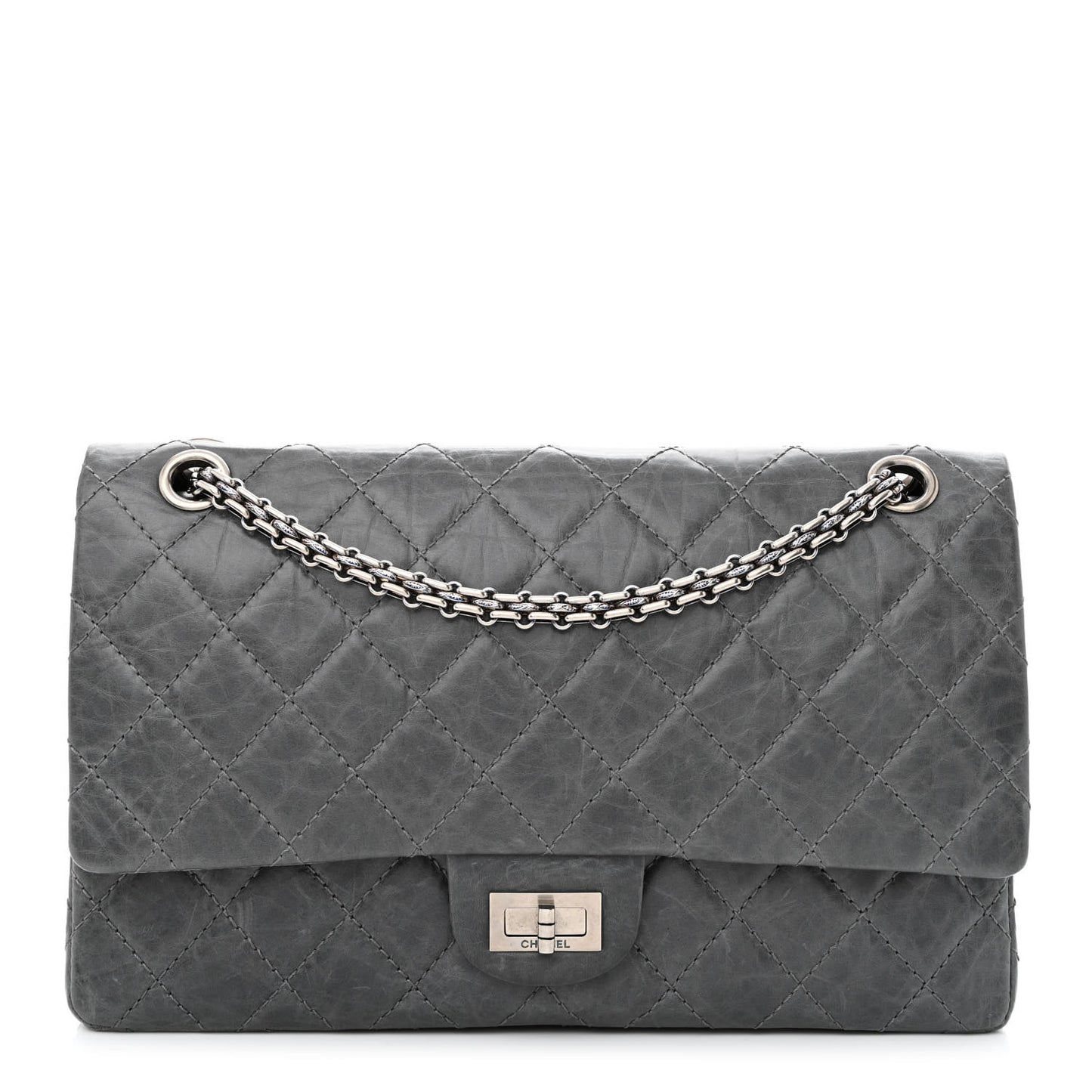 Aged Calfskin Quilted 50th Anniversary 2.55 Reissue Flap 226 Grey