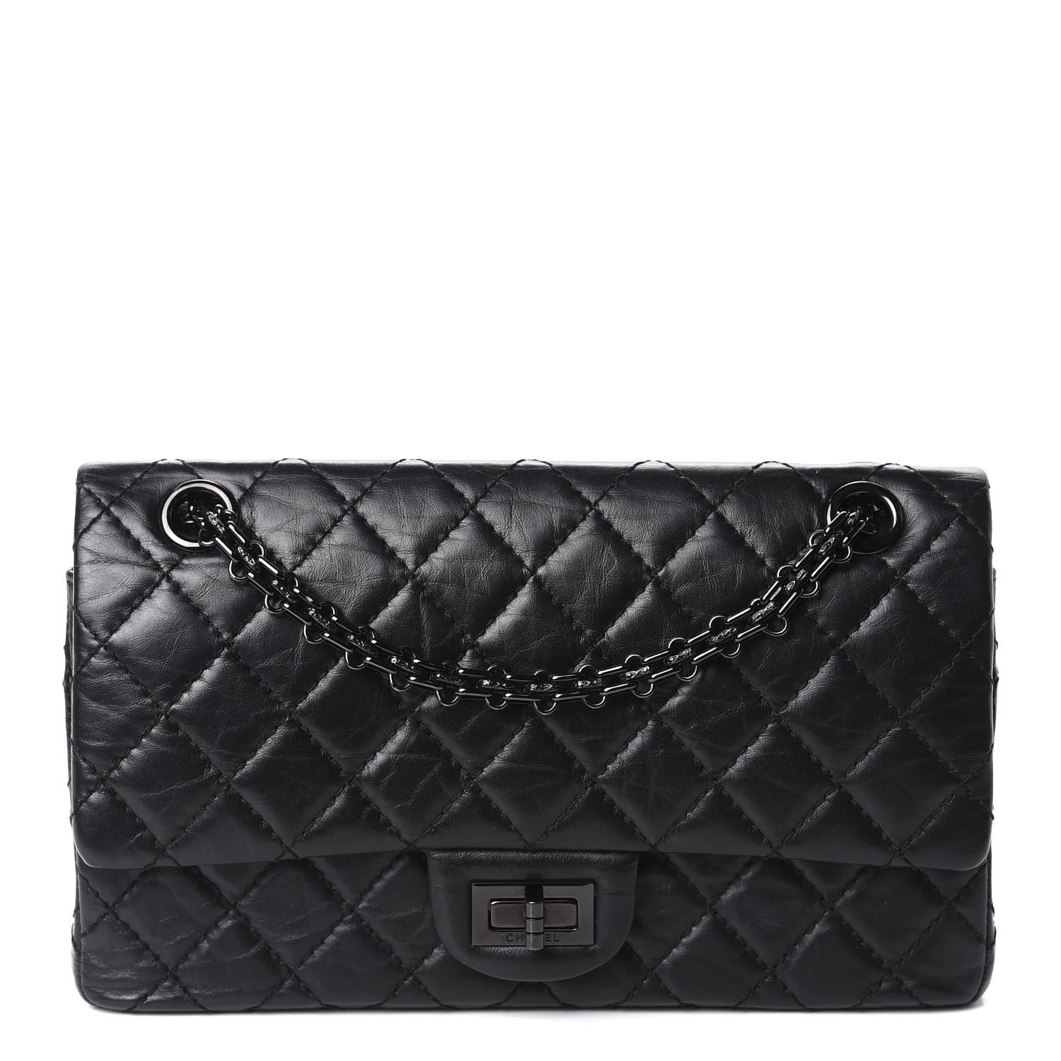Chanel Aged Calfskin Quilted 2.55 Reissue 225 Flap So Black 1 of 9