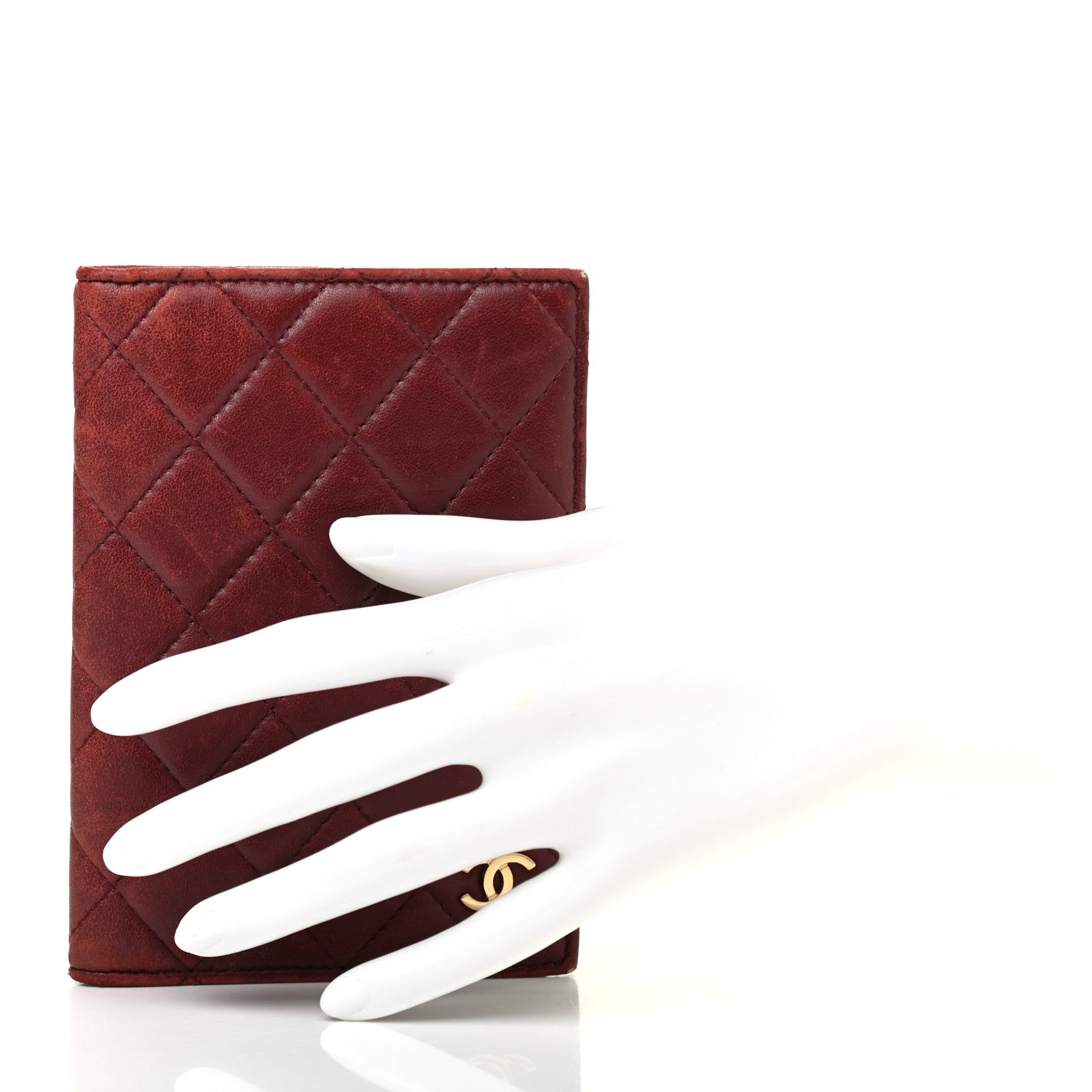 Chanel Lambskin Quilted Passport Holder Burgundy 2 of 8
