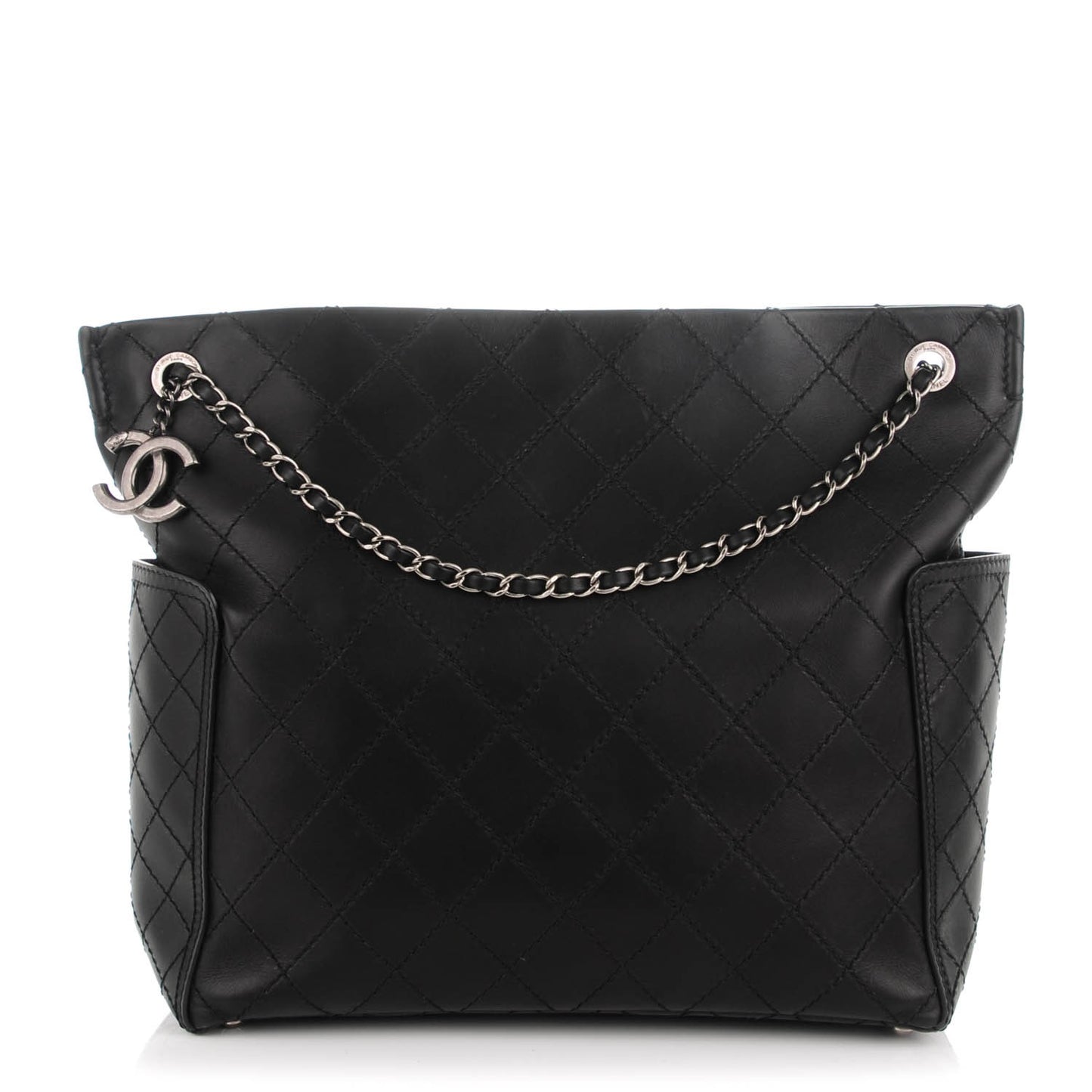 Calfskin CC Pocket Hobo Black