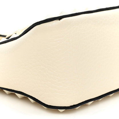 Valentino Garavani Pebbled Calfskin Monochrome Small Rockstud Flip Lock Shoulder Bag Ivory 8 of 8