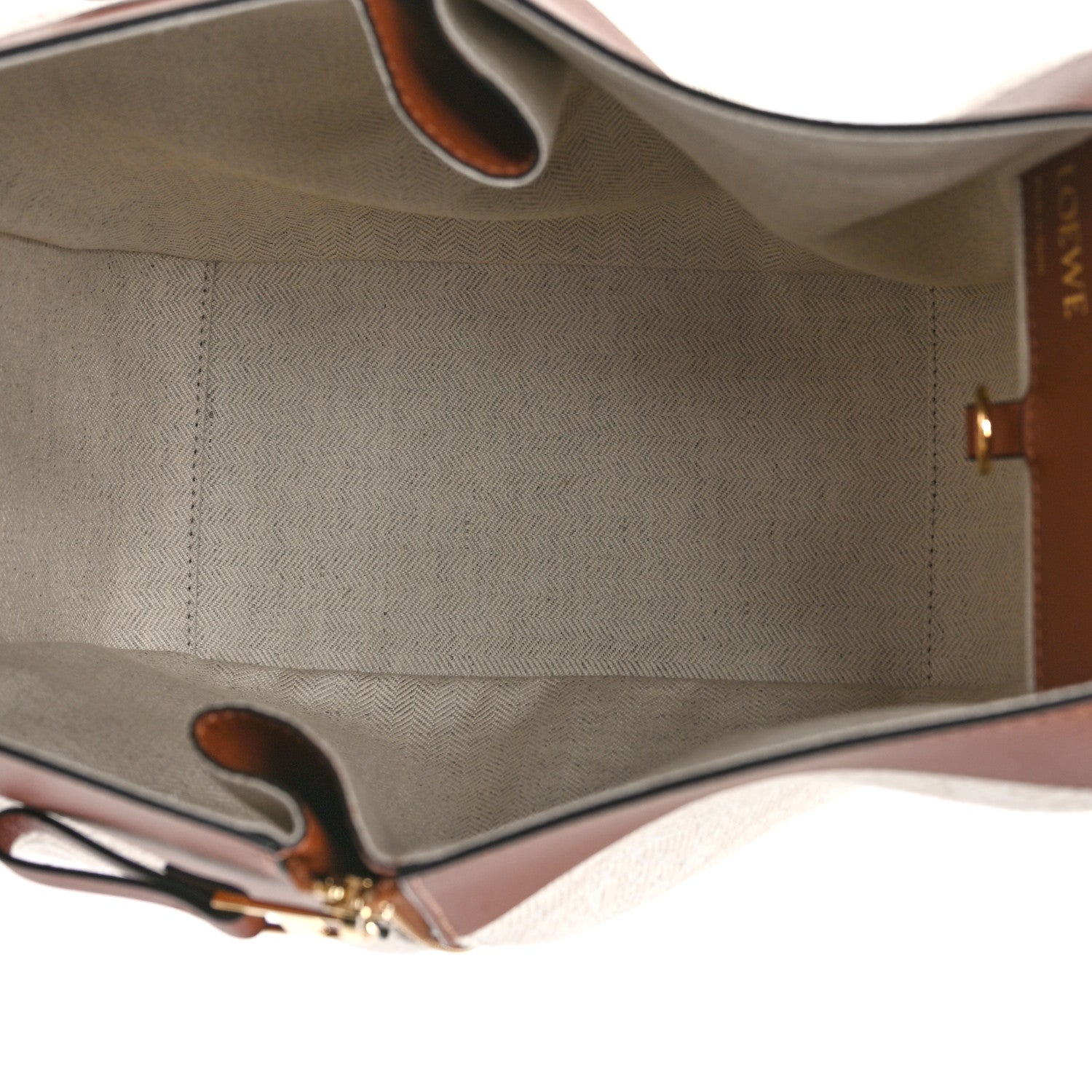 Loewe Calfskin Canvas Anagram Small Hammock Shoulder Bag Ecru Tan 5 of 8