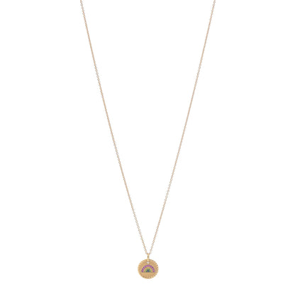 David Yurman 18K Yellow Gold Pink Yellow Blue Sapphire Tsavorite Collectibles Rainbow Pendant Necklace 1 of 7