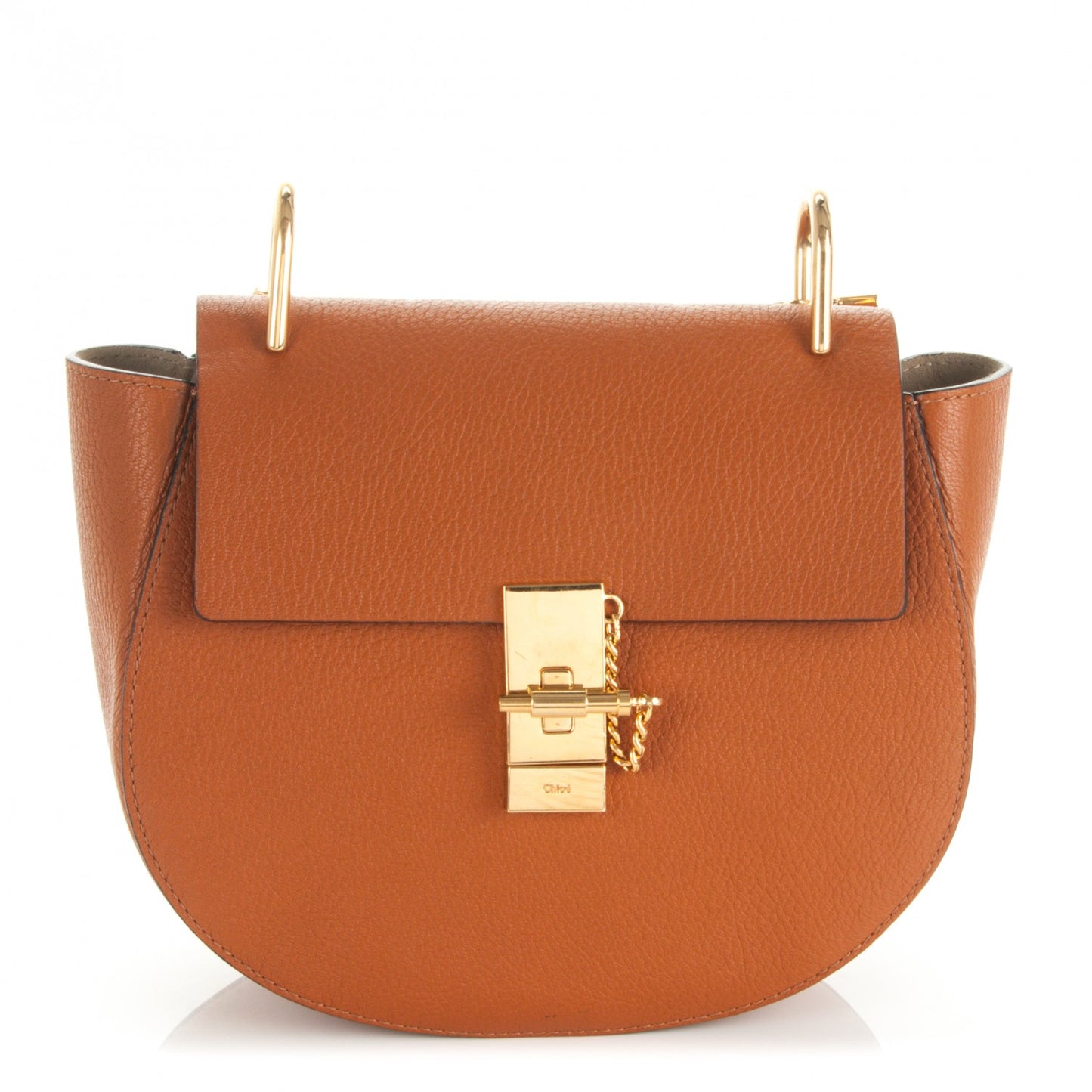 Grained Lambskin Drew Shoulder Bag Caramel