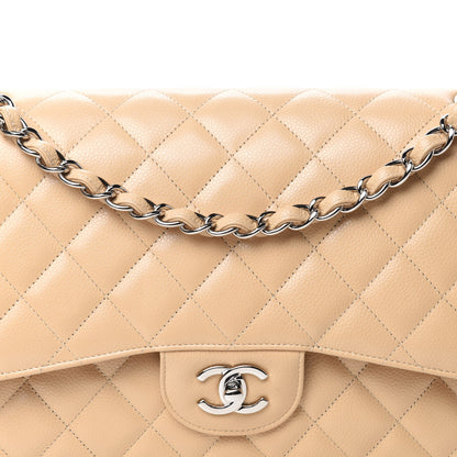 Chanel Caviar Quilted Jumbo Double Flap Light Beige 10 of 10