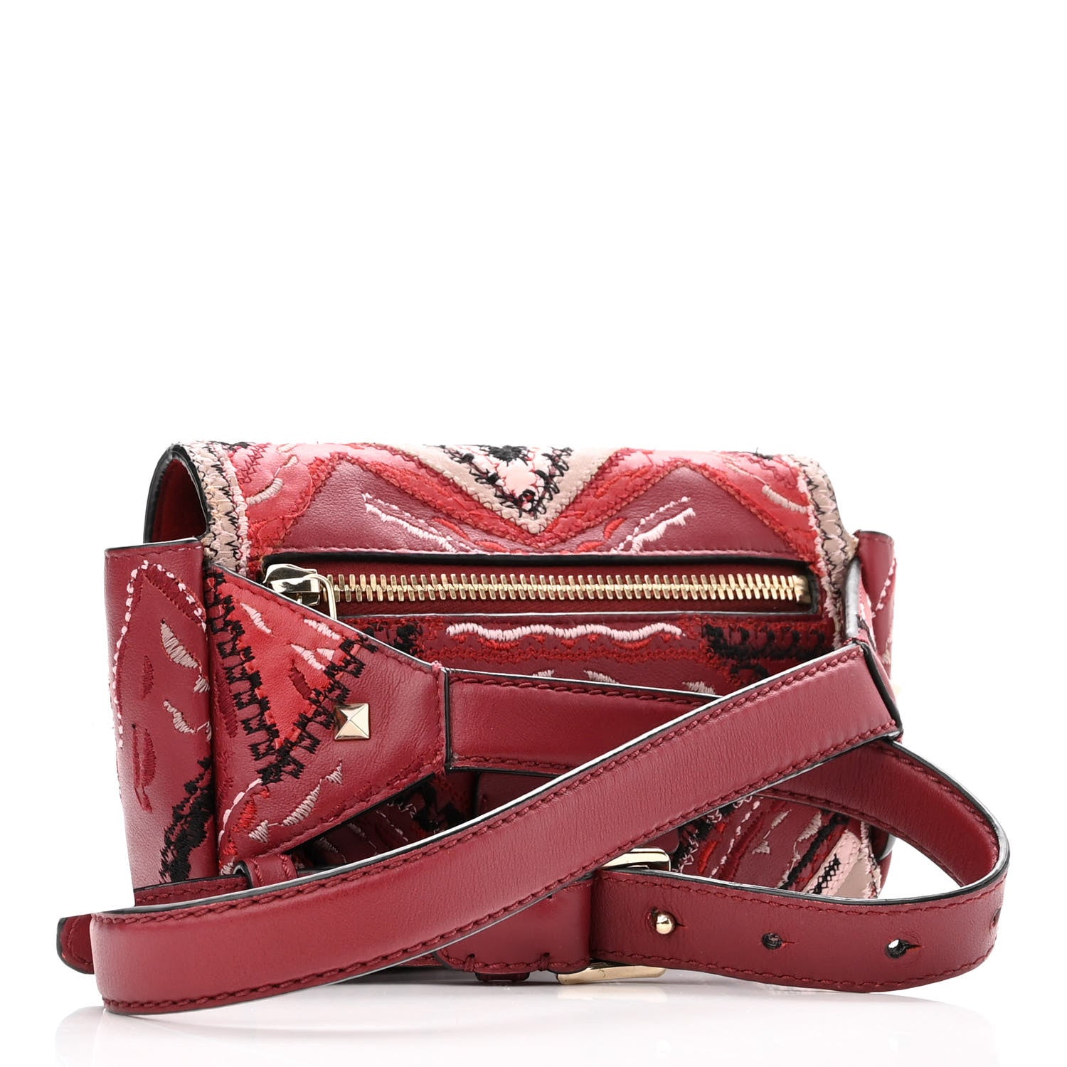 Valentino Garavani Calfskin Demilune Belt Bag Red 3 of 17