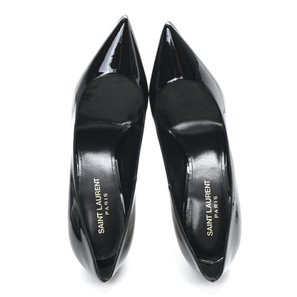 Saint Laurent Vernice Chiffon Opyum 110 Pumps  37.5 Black Gold 2 of 11