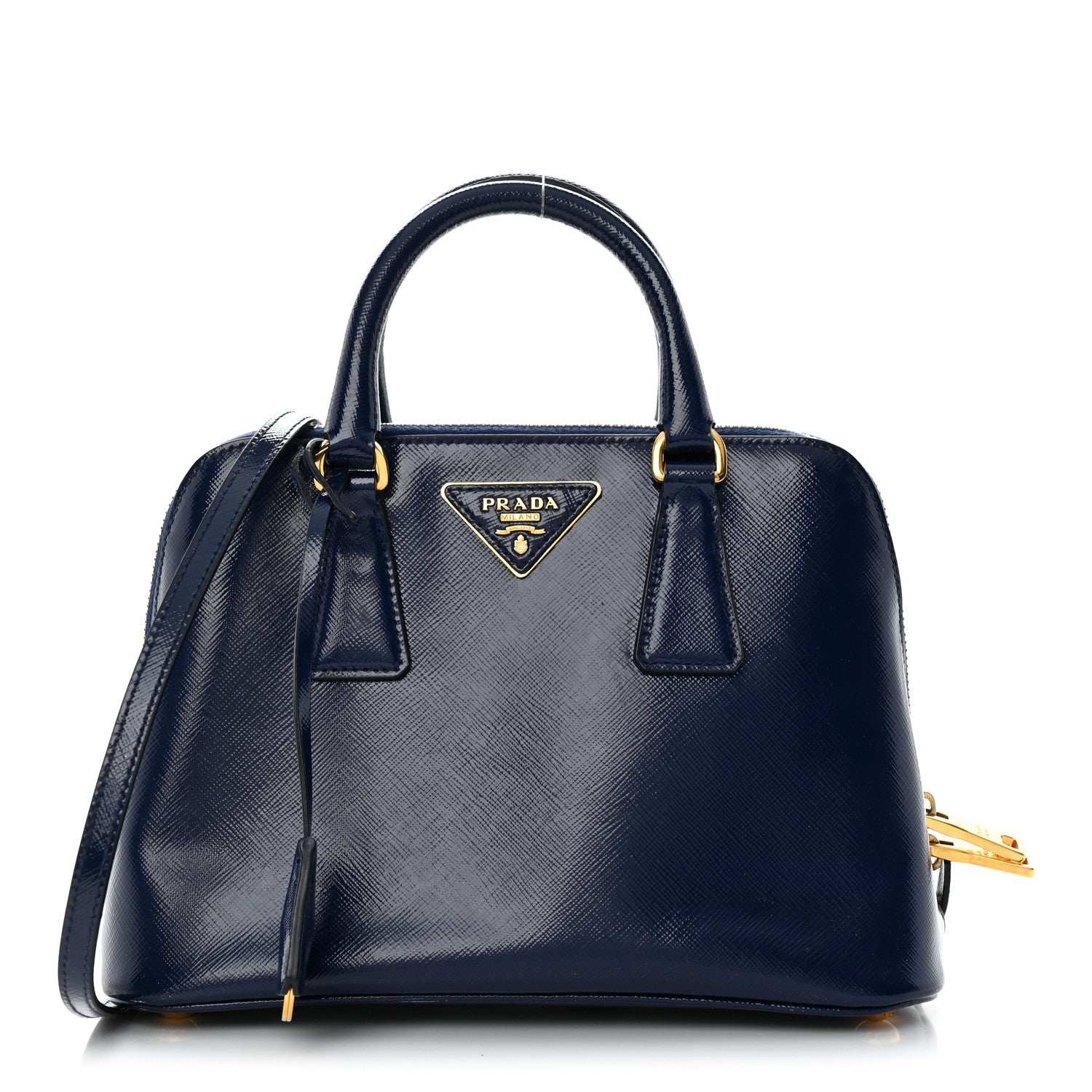 Prada Saffiano Vernice Small Promenade Tote Royal 1 of 14
