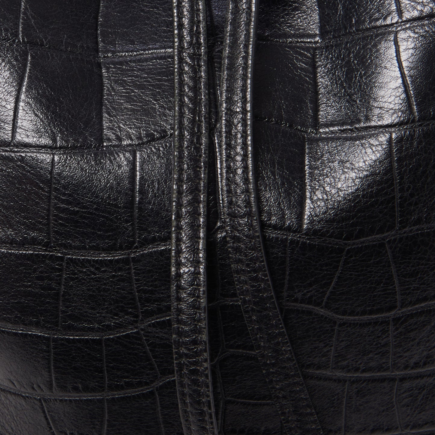 Calfskin Crocodile Embossed Sac De Jour Backpack Black