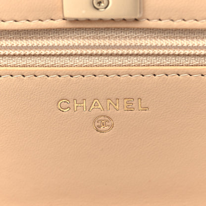 Chanel Lambskin Quilted Trendy CC Wallet On Chain WOC Beige 6 of 11