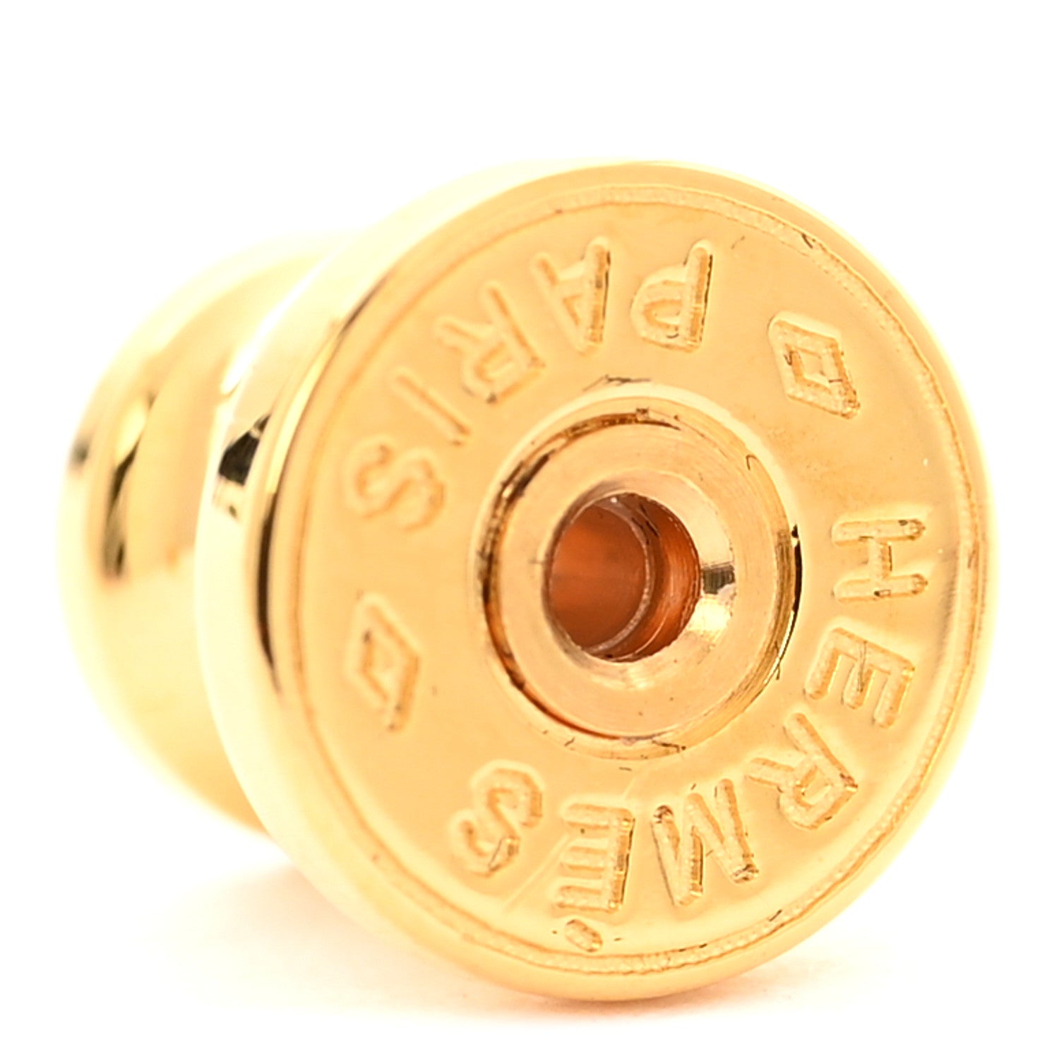 Hermes Gold Lacquered Mini Pop H Earrings Marron Glace 4 of 7
